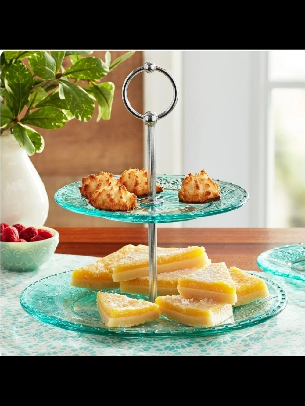 Pioneer Woman Teal Cassie 2-Tier Server